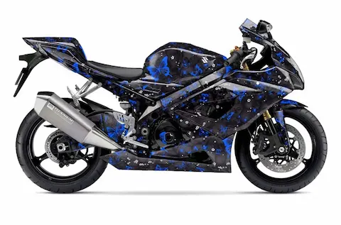 Suzuki GSX-R 1000 (2005-2006) with the Butterflies Blue graphic kit