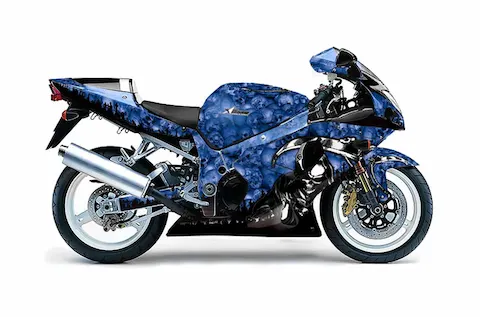 Suzuki GSX-R 1000 (2001-2002) with the Reaper Blue graphic kit