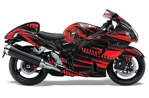 Suzuki Hayabusa (2008-2020) with the Nuke Red graphic kit