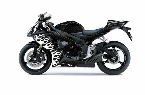 Suzuki GSX-R 600/750 (2006-2007) with the Diamond Flames Black graphic kit