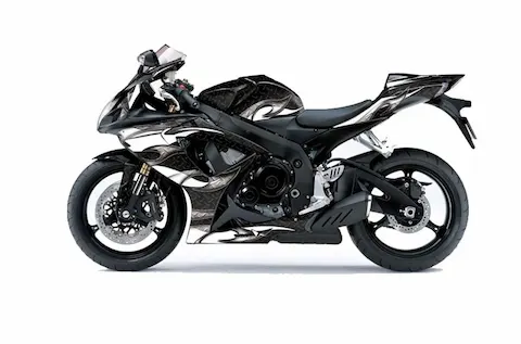 Suzuki GSX-R 600/750 (2006-2007) with the Tribal Flames Black graphic kit